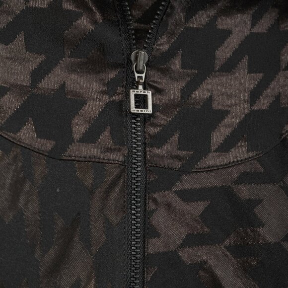 Sarah Pacini Black Metallic-Houndstooth High-Neck Mini Dress - Picture 6 of 8